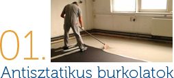 Műgyanta padló, antisztatikus burkolat kivitelezése.